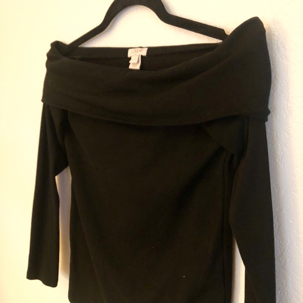 J Crew Black Off the shoulder top